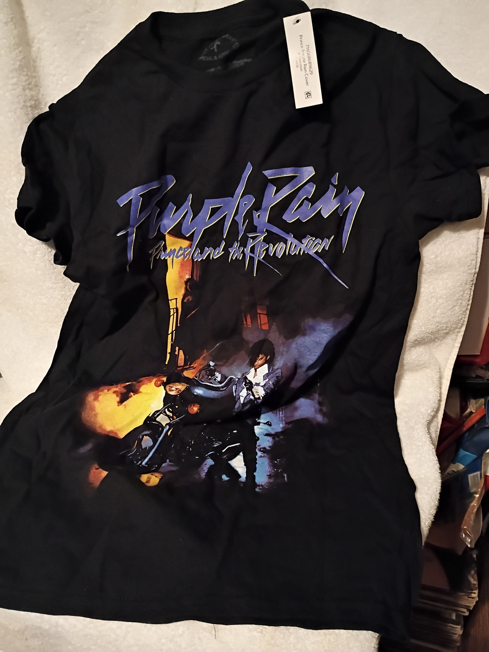 Black 'Purple Rain' Graphic Tee - Women's